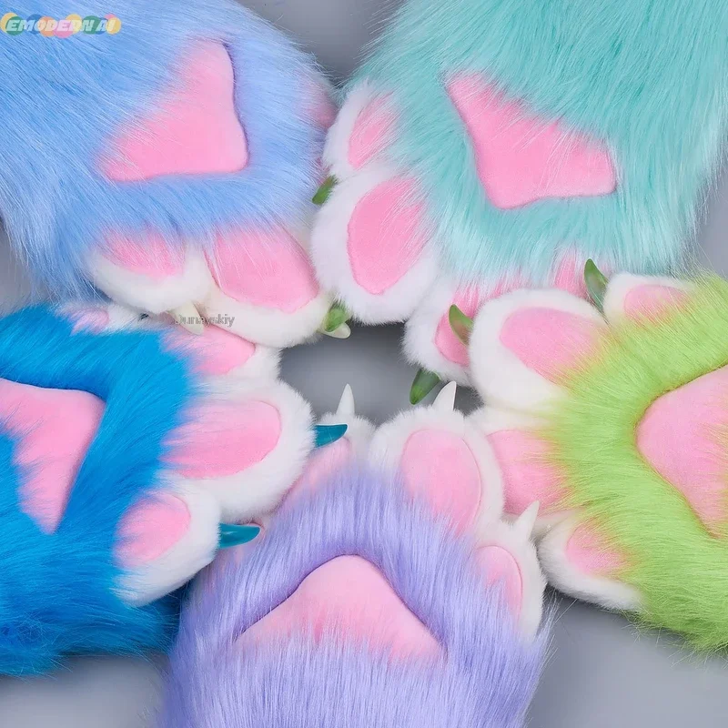 24 Colors Furry Paw Gloves Cosplay Costumes Cat Sheep Claw Rabbit Fursuit Animal Claw Cute Furry Animal Claw Cat Claw Gloves