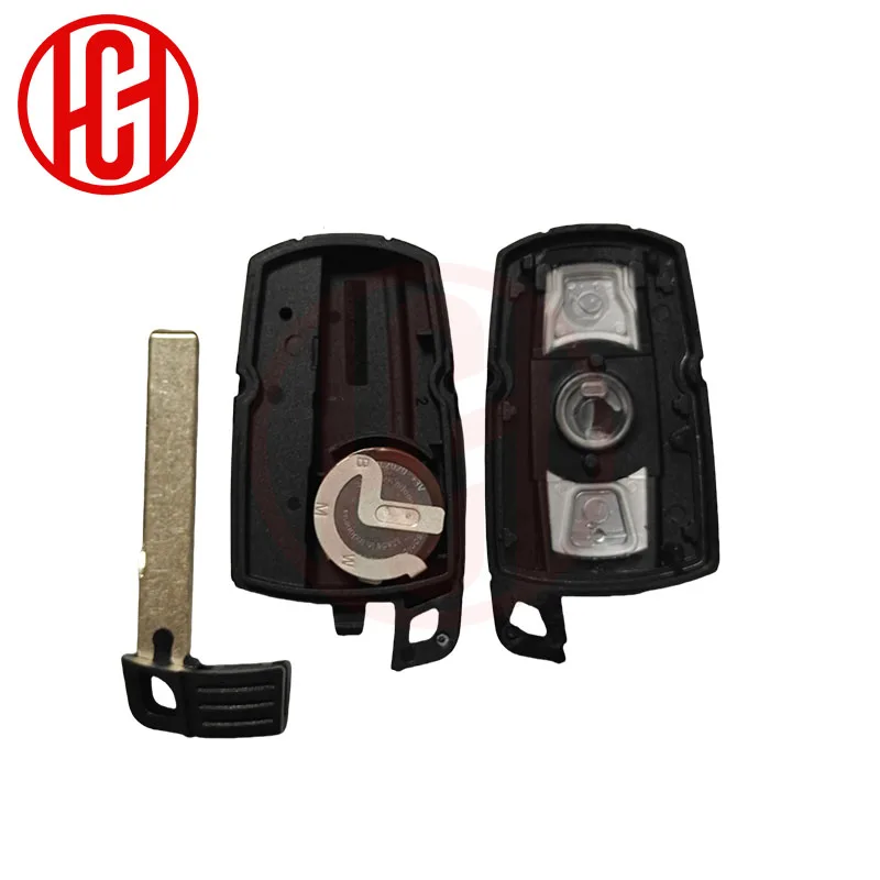 Boîtier de clé intelligent 3 boutons avec lame de clé pour BMW X5 X6 E61 E90 E82 E70 E71 E87 E88 E89 Séries 1 3 5 6 Télécommande de remplacement pour clé de voiture