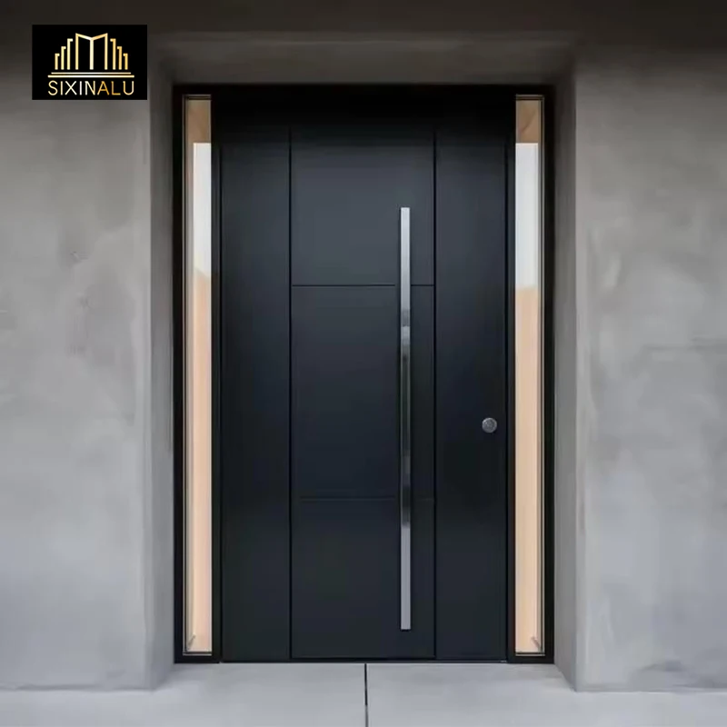 

Sixinalu Front Door Villa House Gate Security Modern Exterior Entry Casement Door Fireproof Aluminum Main Entrance Pivot Doors