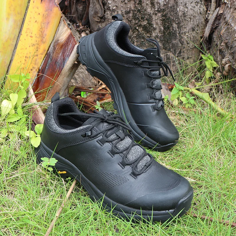 Hange 35006 Raider Tactical Commuter Boots Low Top Leather Shoes Breathable and Comfortable Black Leather Shoes Mens Shoes