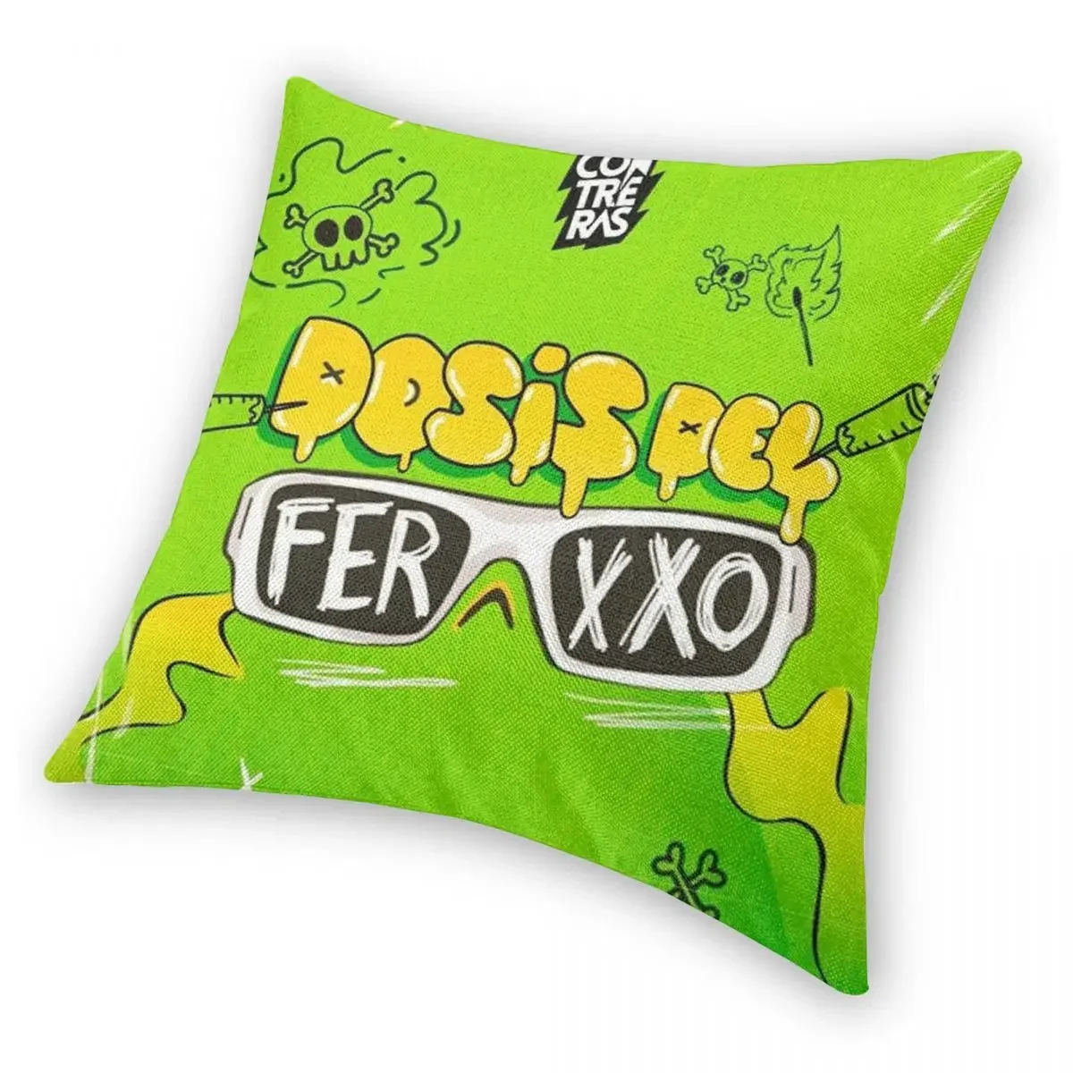 Ferxxo Dose Animated Feid Glasses Pillowcase Soft Polyester Cushion Cover Decor Pillow Case Cover Sofa Zipper 18\'\'