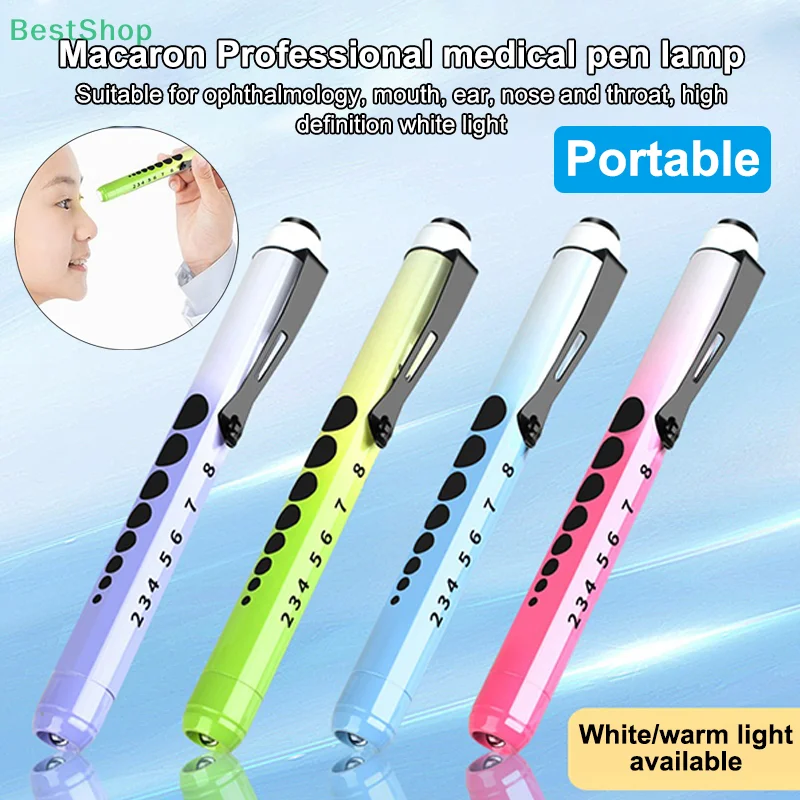 ♥ Linterna médica para oftalmología y ENT, linterna portátil con clip para comprobar la mañana