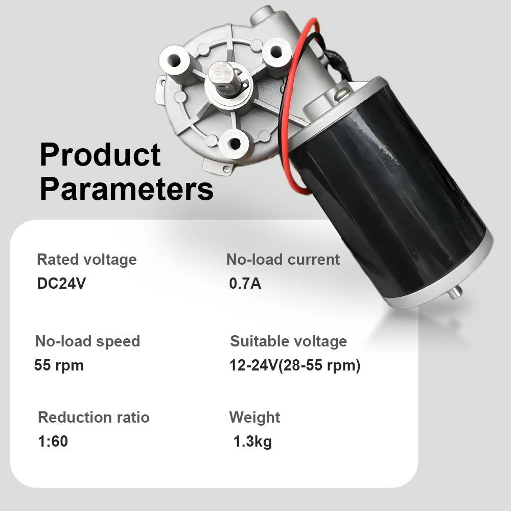 Industrial Worm Gear DC 24V Motor High Torque Reduction Motor Self-locking Reversible Gear Motor High Power Reduction Motor