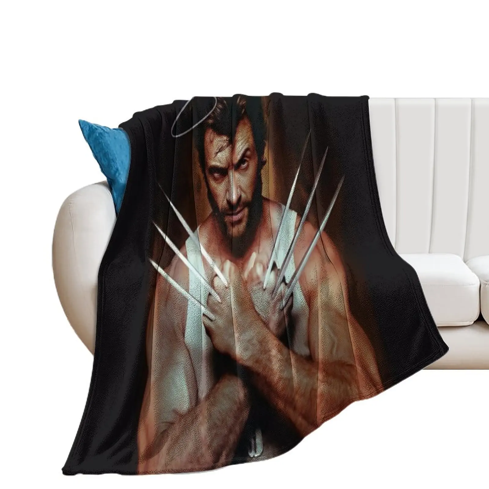 

Wolverine signature Throw Blanket Winter beds manga Furry Camping Blankets