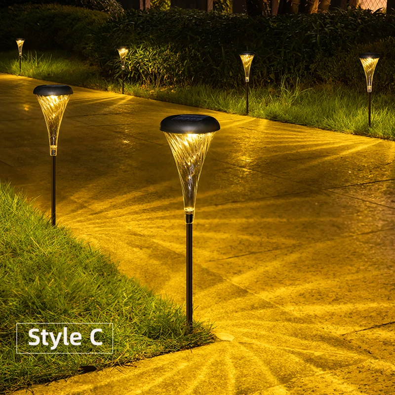 4pcs solar access lights new outdoor IP65 waterproof auto on/off solar garden landscape path light lawn light