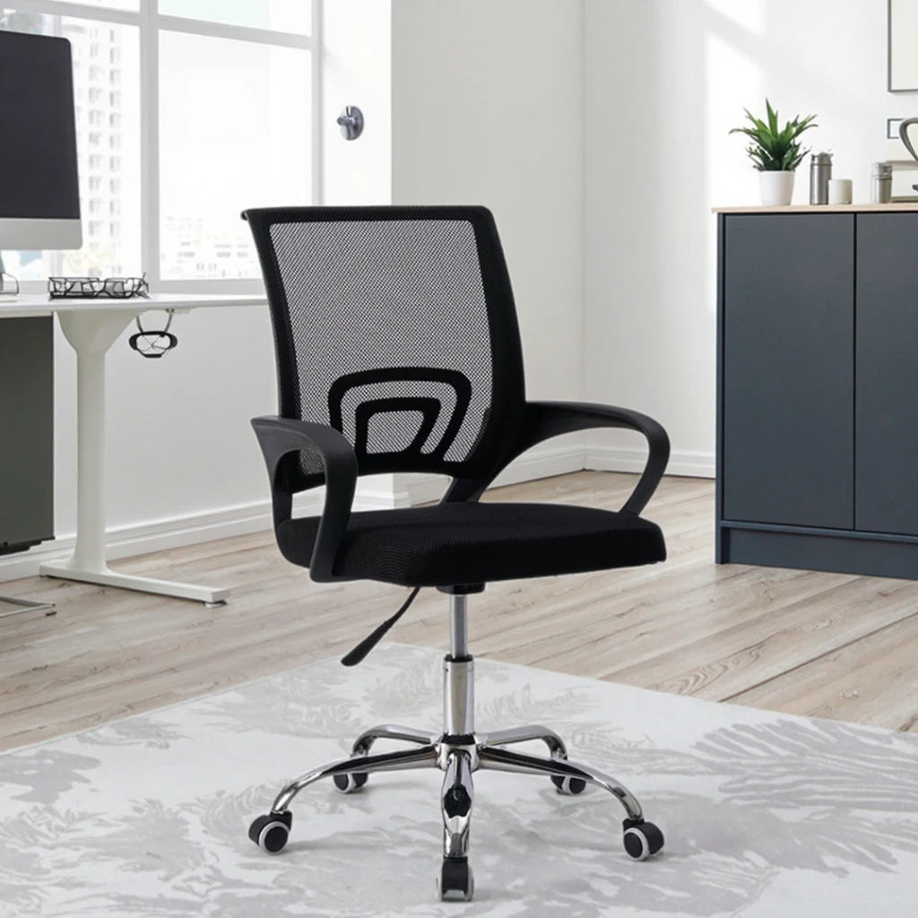 Modern comfortable office chair with breathable mesh backrest and adjustable features