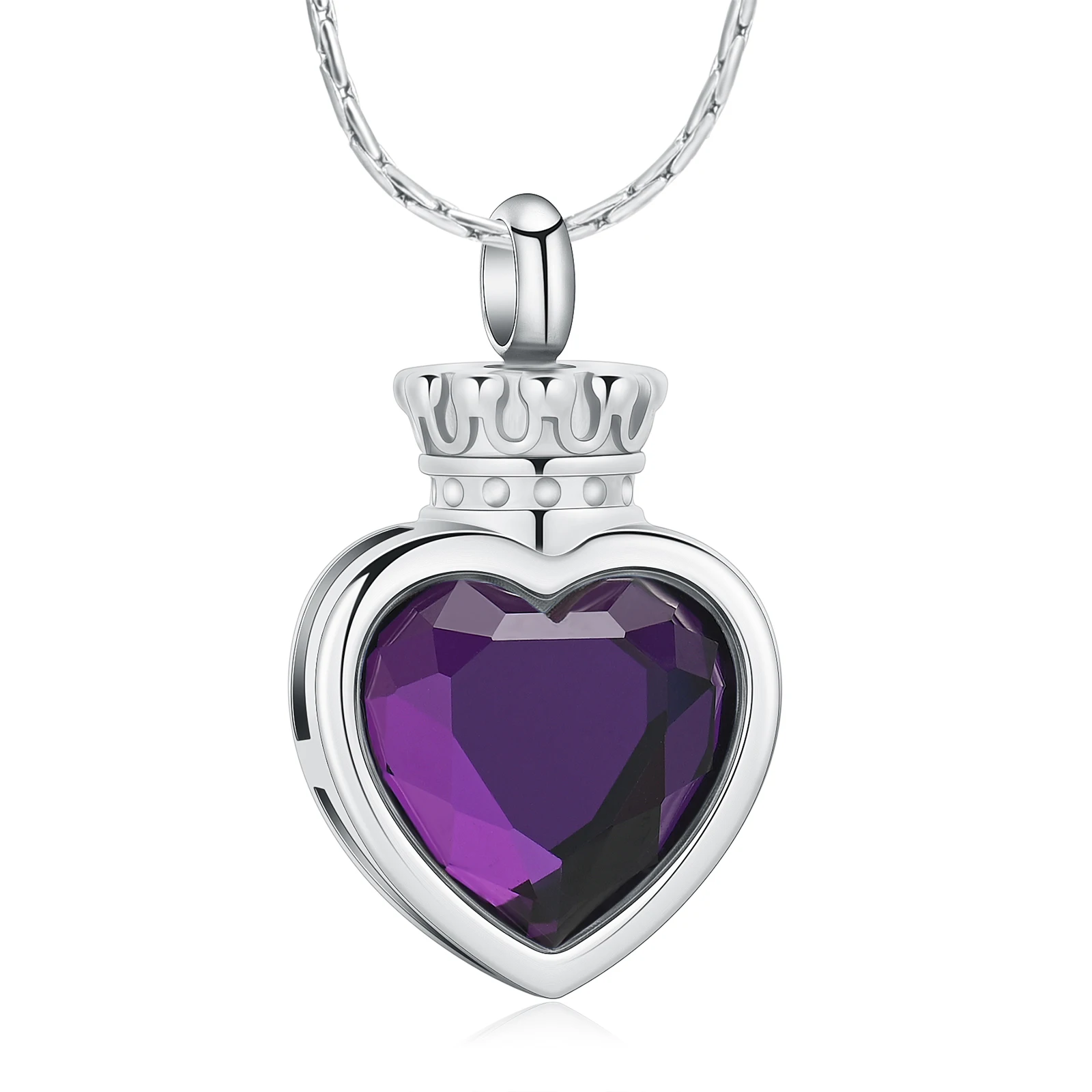 

Crown Crystal Heart Urn Necklace Cremation Jewelry for Ashes Loved Ones Memorial Pendant Funeral Keepsake Gift for Women Girls