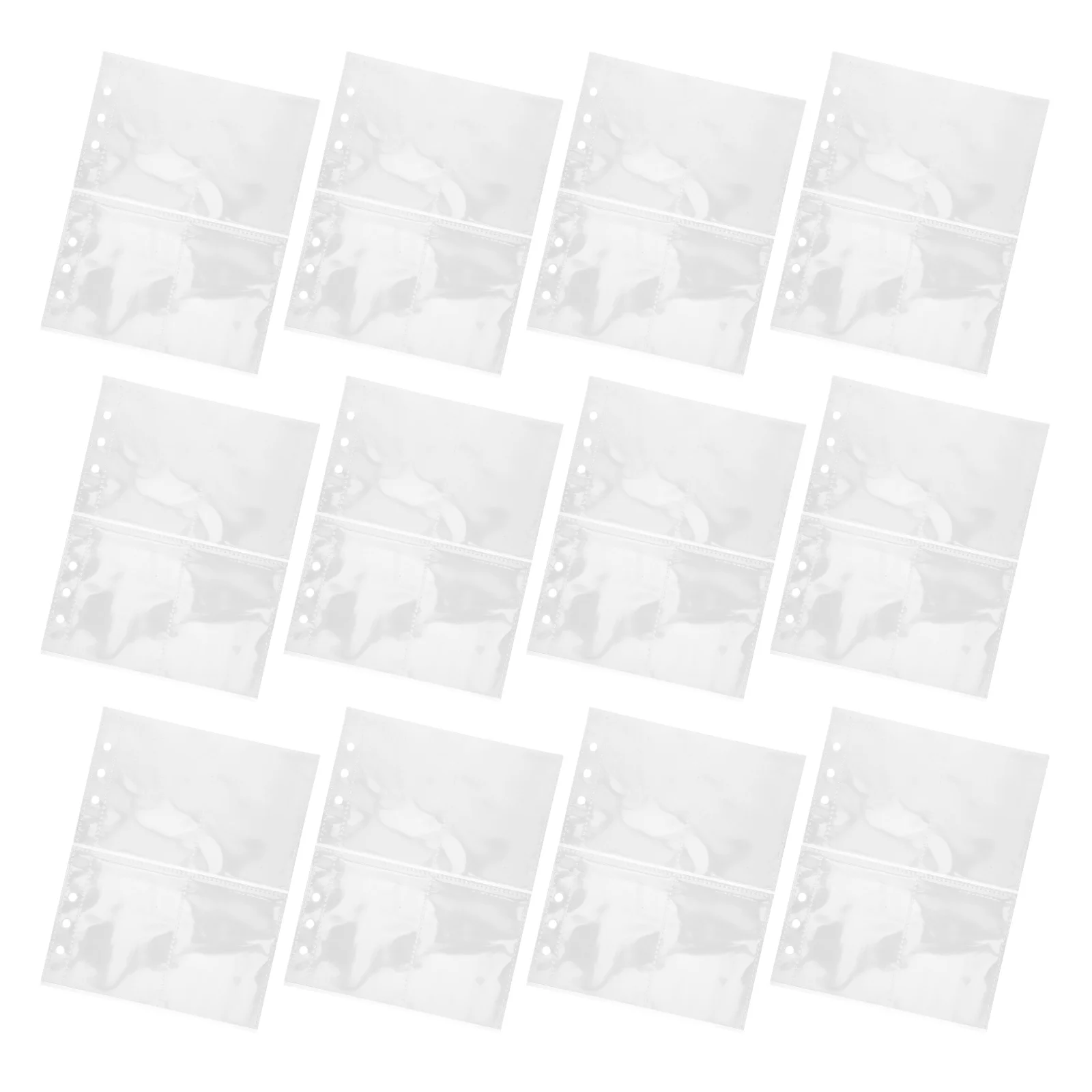 

30pcs Clear Double Sided Binder Sleeves Photo Cards Storage Waterproof PP Loose Leaf Pages Game Inserts Folder