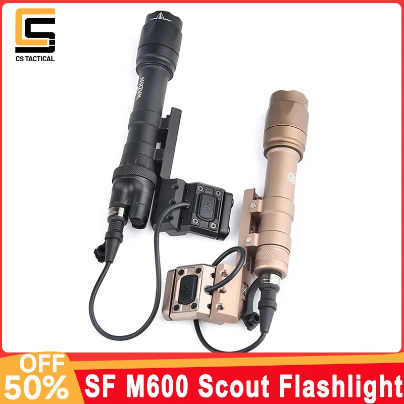Surefire Airsoft M600 Latarka SF M600C M600B 600 lumenów Metalowa biała lampa LED Scout Light Lampa myśliwska do broni Pasuje do szyny Picatinny 20 mm