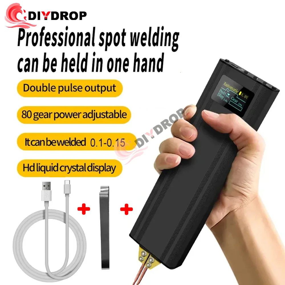 80 Gears Spot Welder Adjustable LCD Digital Power Delay Voltage Mode Mini Spot Welding Machine Auto Trigger for 18650 Battery