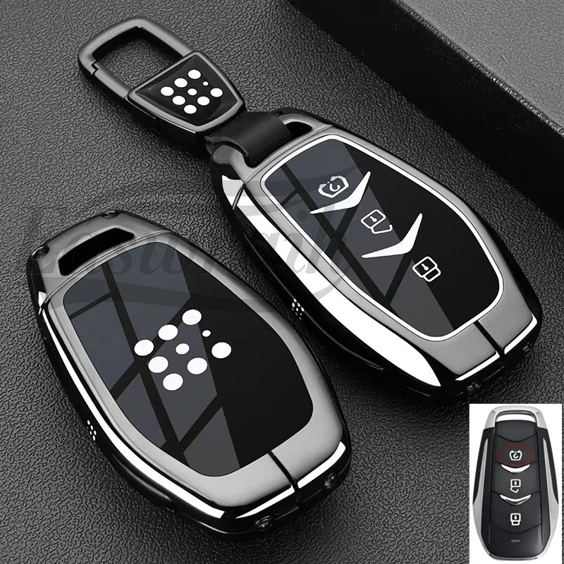 Accessoires de voiture pour Dongfeng fengguang Seres évolute i-space i-pro Landian E5 en alliage de Zinc TPU étui pour clé intelligente chaîne de support