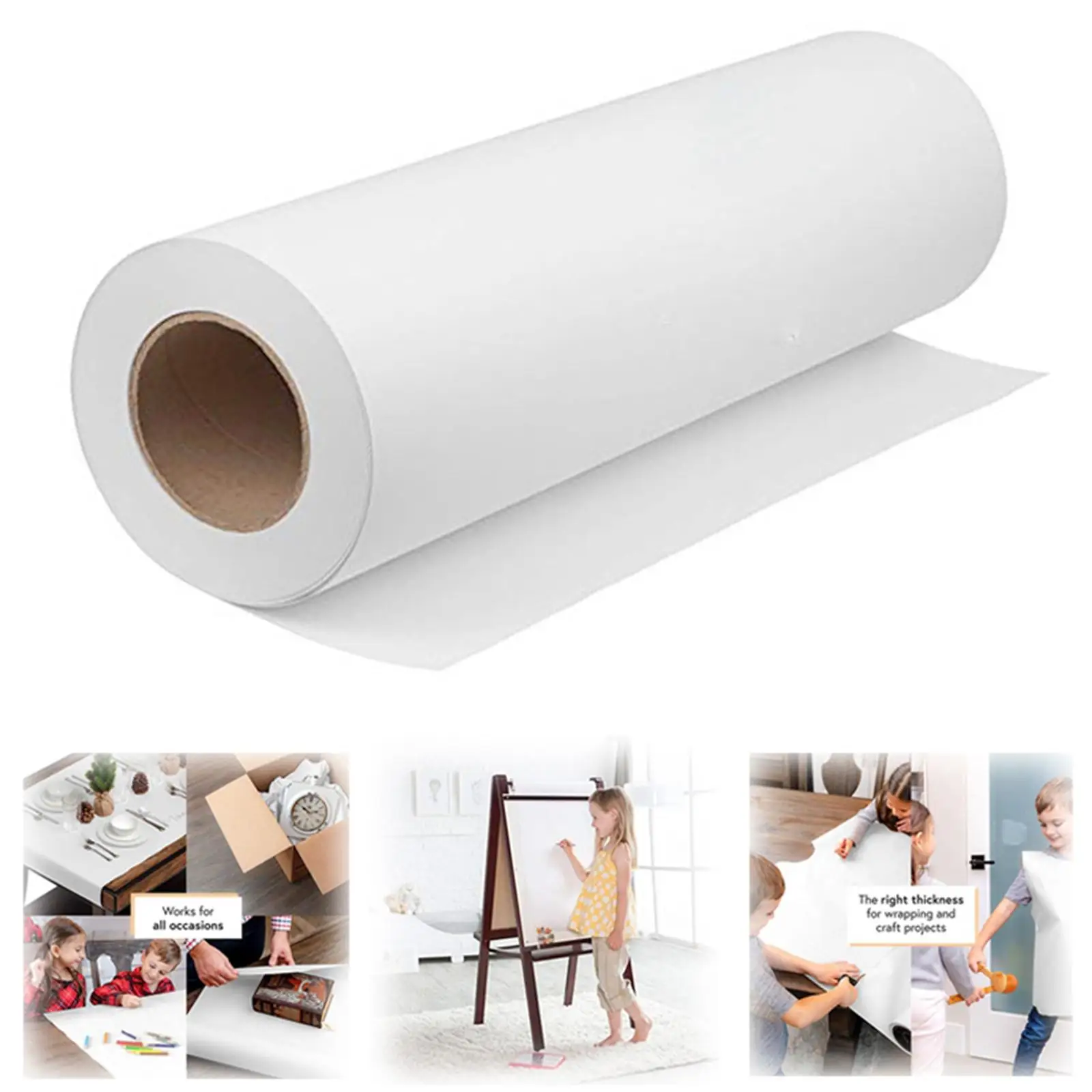 White Kraft Paper Rolls for Shipping Wrapping Packing Crafts Painting