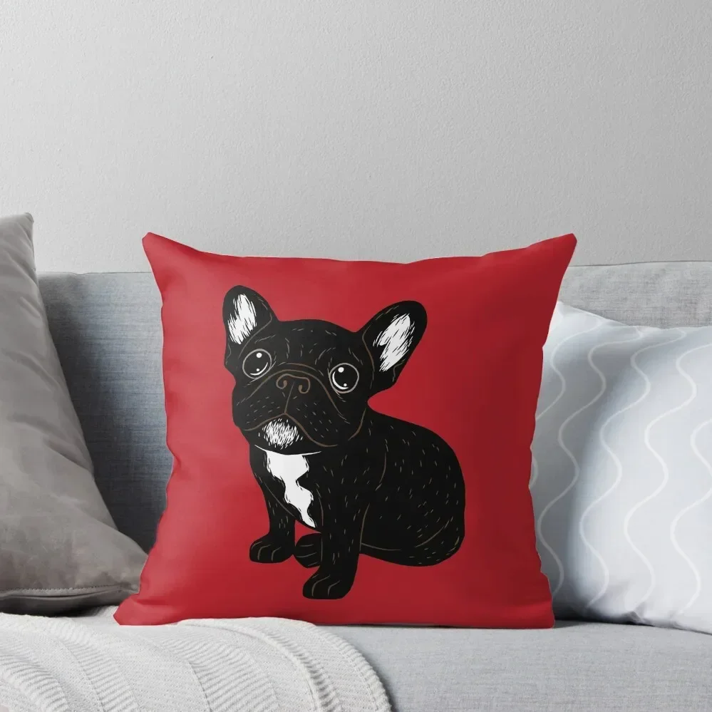 

Cute Brindle Frenchie Puppy Throw Pillow christmas supplies Decorative pillowcase Pillowcases Cushion Covers Sofa pillow