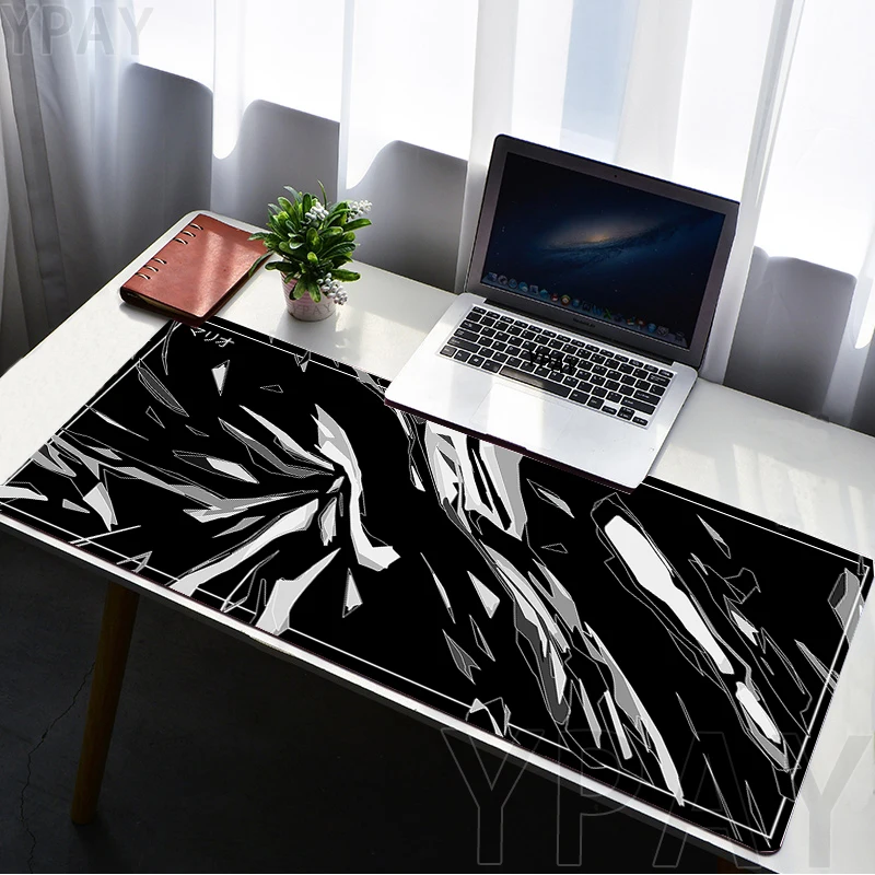 Preto e branco borda de bloqueio mouse esteiras 900x400 grande mouse pad borracha mousepads gamer mousepad mesa almofadas teclado