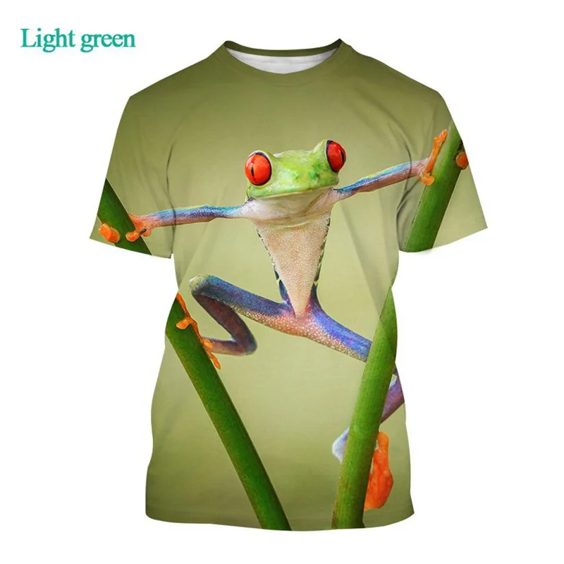 Fashion Tree Frog Pattren T Shirt Summer Trend O Neck Short Sleeve Trend Mens Hip Hop 3D Printed T-shirt Street Overszied Tees