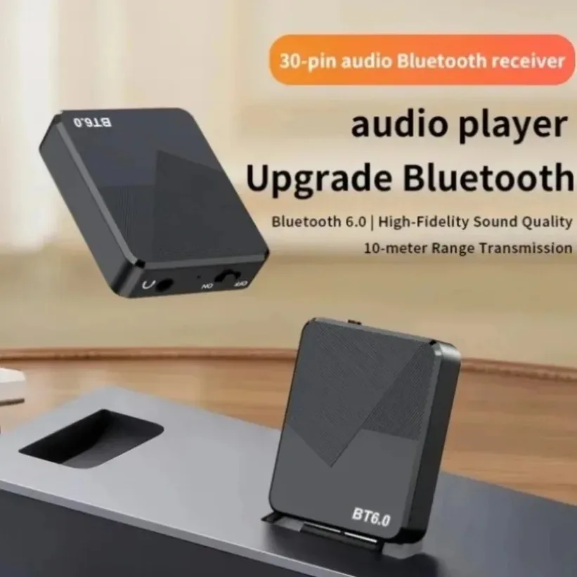 Dual Output Bluetooth Receiver 6.0 Audio Adapter 30Pin Dock 3.5mm AUX HiFi Lossless Wireless Converter For Vintage Speaker Amp