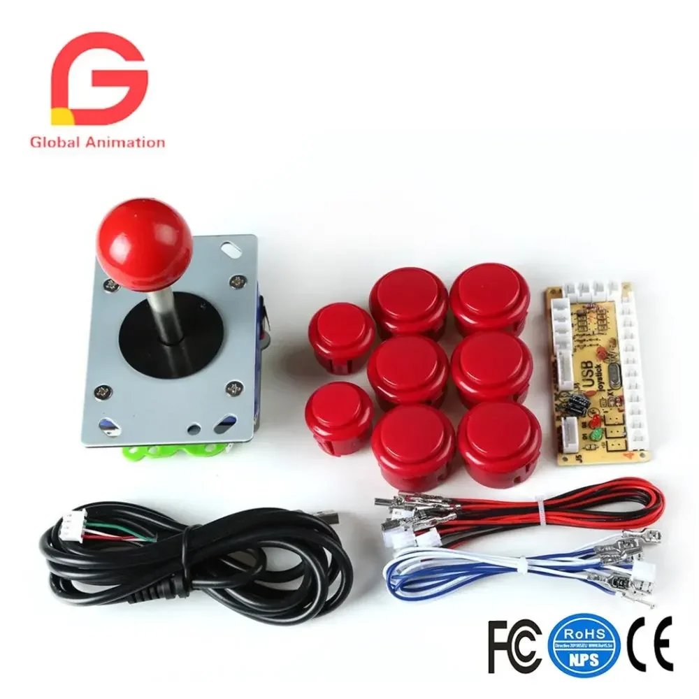 Arcade Game Kit for Retropie, PC, USB Encoder, Joysticks, Push Buttons, DIY Parts