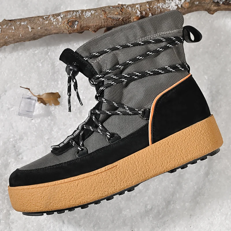 

2023 New Snow Boots for Men Winter Thermal Outdoor Boots Comfortable High Top Working Shoes Man Wear-Resisting Trekking Shoes