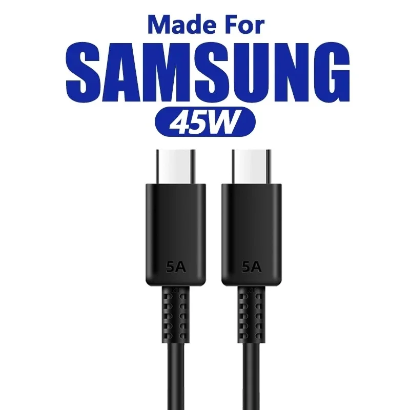5A 45W PD USB-C Schnellladegerät für Samsung S22 S23 S24 Note 20 A14 A15 A25 A52 A53 A54 Typ C Superschnelles Ladekabel 1m 1,5m 2m