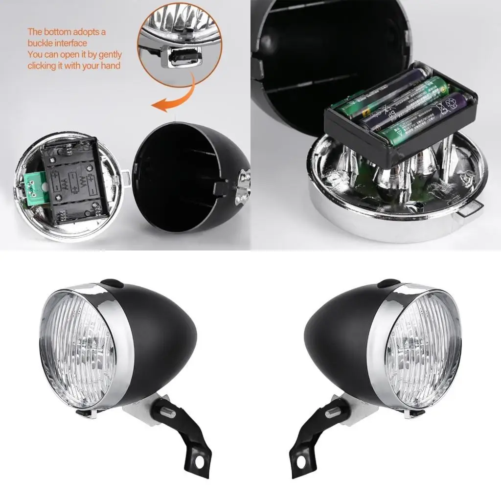 

Y1UC Vintage Styles Bike Headlamp Easily Installation Nighttimes Cycling Headlight