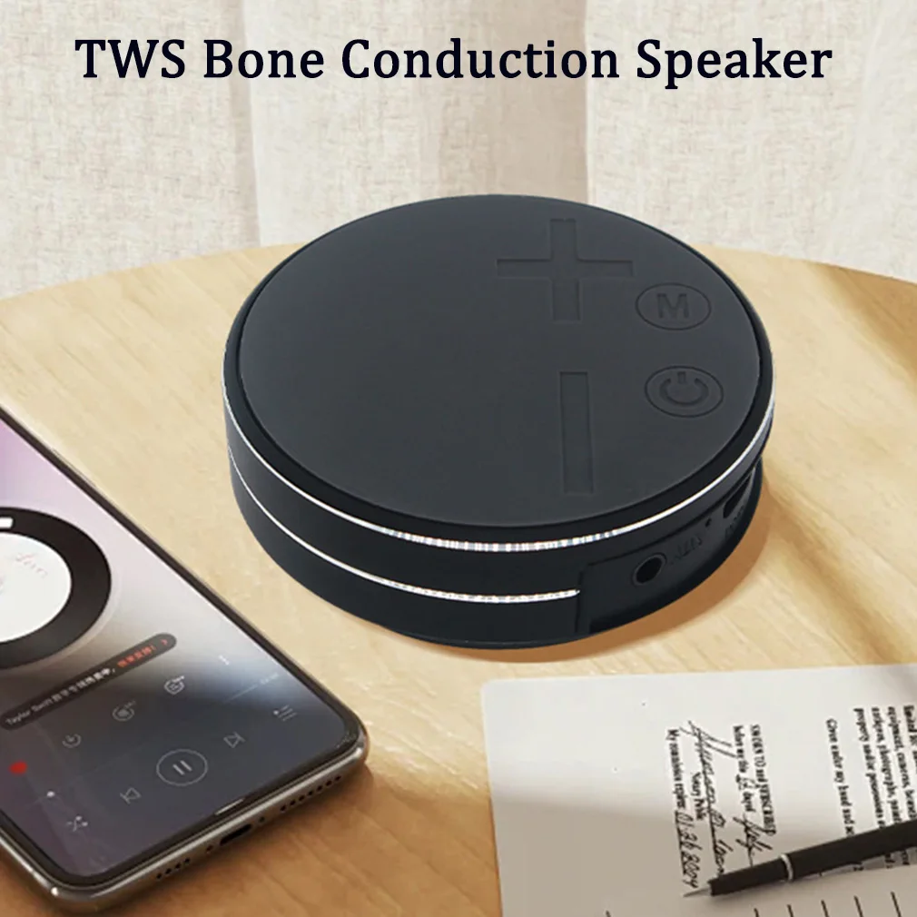 Grande alto-falante de condução óssea sem fio tws bluetooth alto-falantes suporte tf cartão jogar música subwoofer caixa de som estéreo dropshipping
