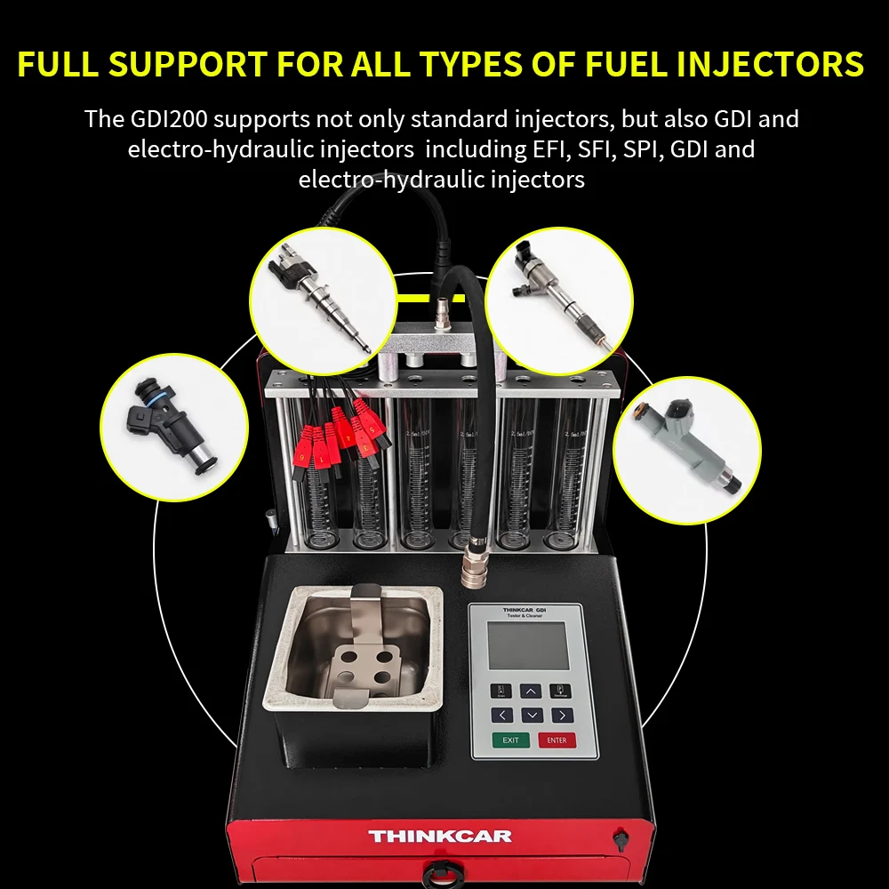 Tlf thinkcar original bico injetor de carro, limpador ultrassônico, teste gdi200, teste automático inteligente com base de dados