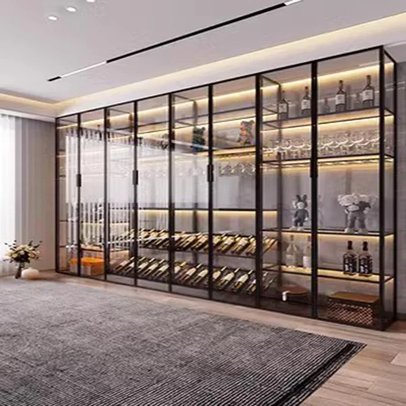 Equipments Modern Liquor Cabinet Display Wall Wine Noble Rack Bar Portable Luxurious Cantinetta Frigo Per Vini Bar Furniture