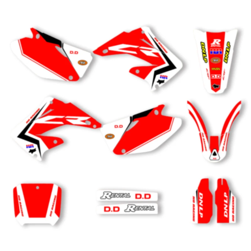 

DSMTECH Motorcycle Graphics Background Decal Stickers Kits for Honda 2002 2003 2004 2005-2012CR 125 250 006