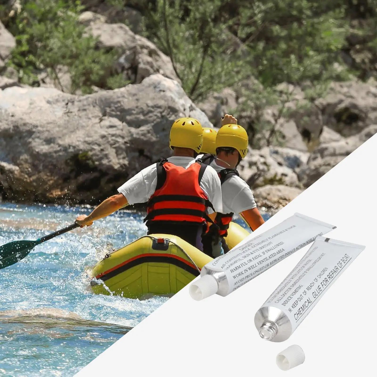 2x رقعة سائلة لإصلاح مقاوم للماء، أنبوب غراء لاصق، غراء رقعة قابل للنفخ لإصلاح الثقب، أحواض ساخنة، قوارب قابلة للنفخ PVC #5