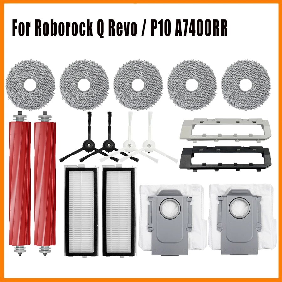 For Roborock Q Revo P10 A7400RR Robot Vacuums Cleaner Main Side Brush Cover Hepa Efficient Filter Mop Cloths Dust Bag Accessory