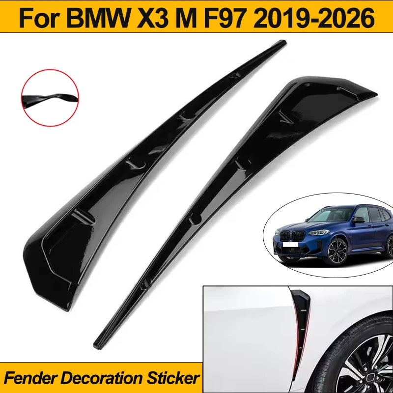 For BMW X3 M F97 2019-2026 2Pcs Side Fender Spoiler Wind Knife Side Gills Air Vent Decor Stickers Car Parts 2020 2021 2022 2025