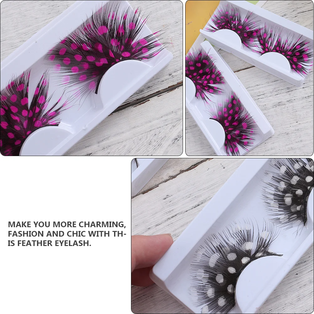 

2Pairs Deluxe Party False Eyelashes Reusable Style Charming Glamour Winged Eye Effect for Cosplay Makeup
