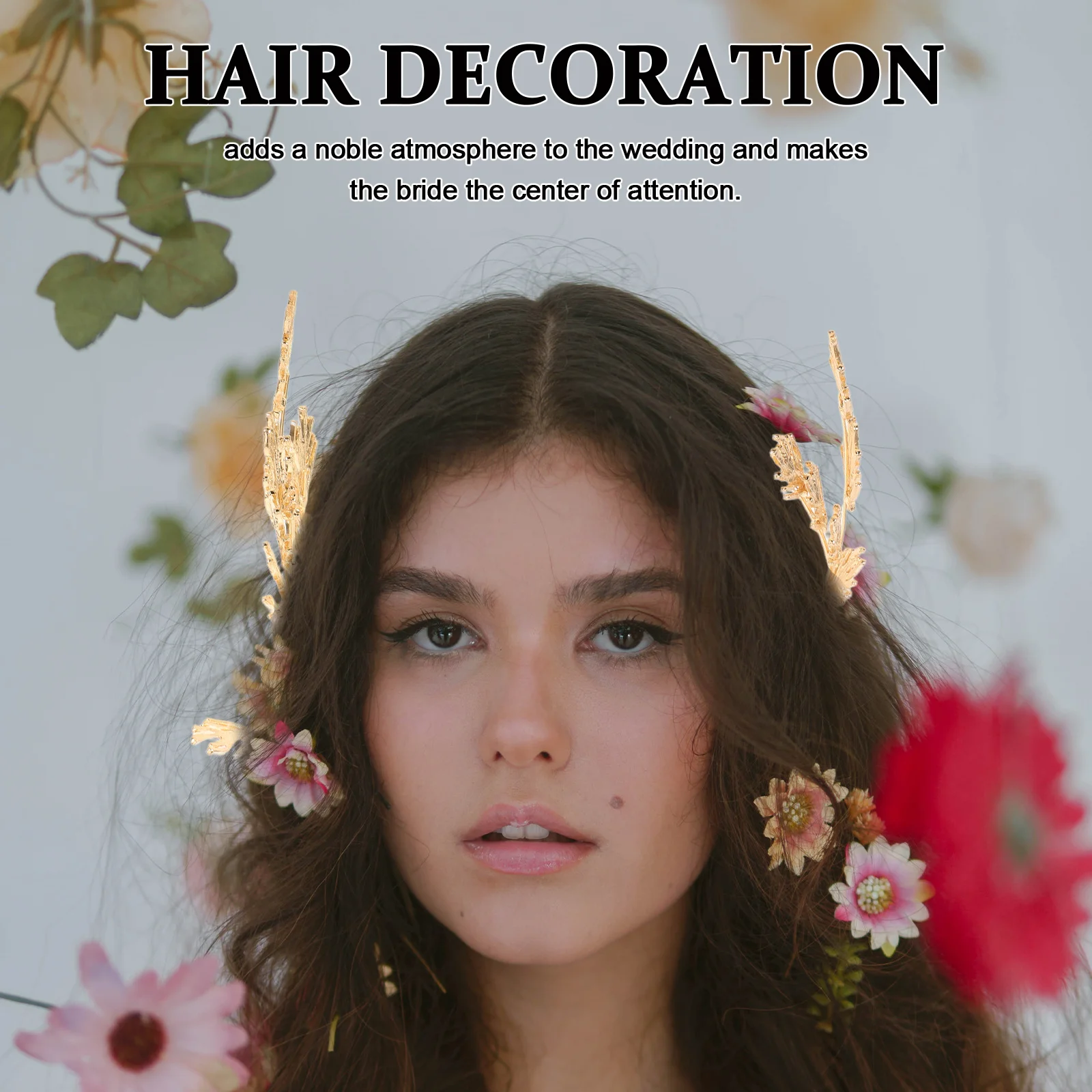 Elegante corona a foglia regolabile copricapo da sposa vintage festa di nozze ballo di fine anno accessorio per capelli barocco leggero da donna