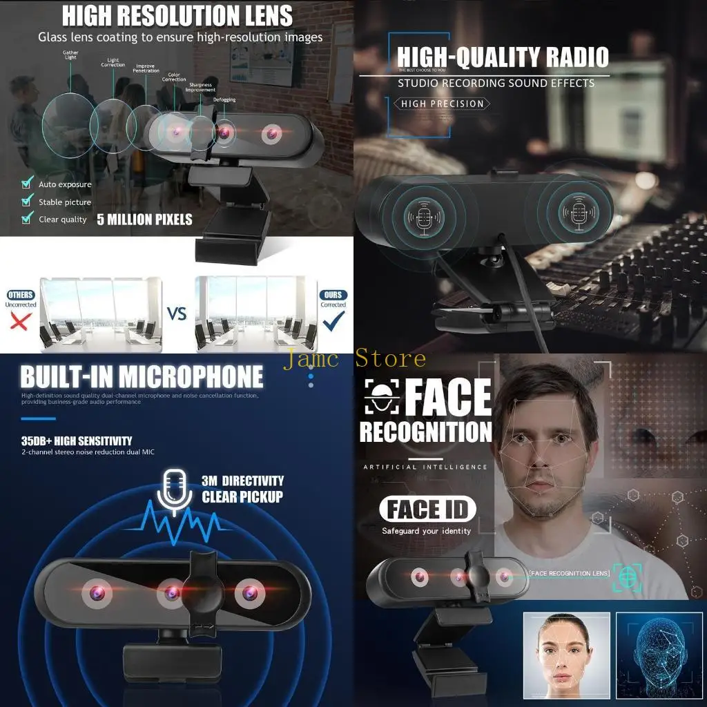 

LX0B 1080P Сетевая широкоэкранная веб-камера Высокой четкости Встроенный микрофон Drive