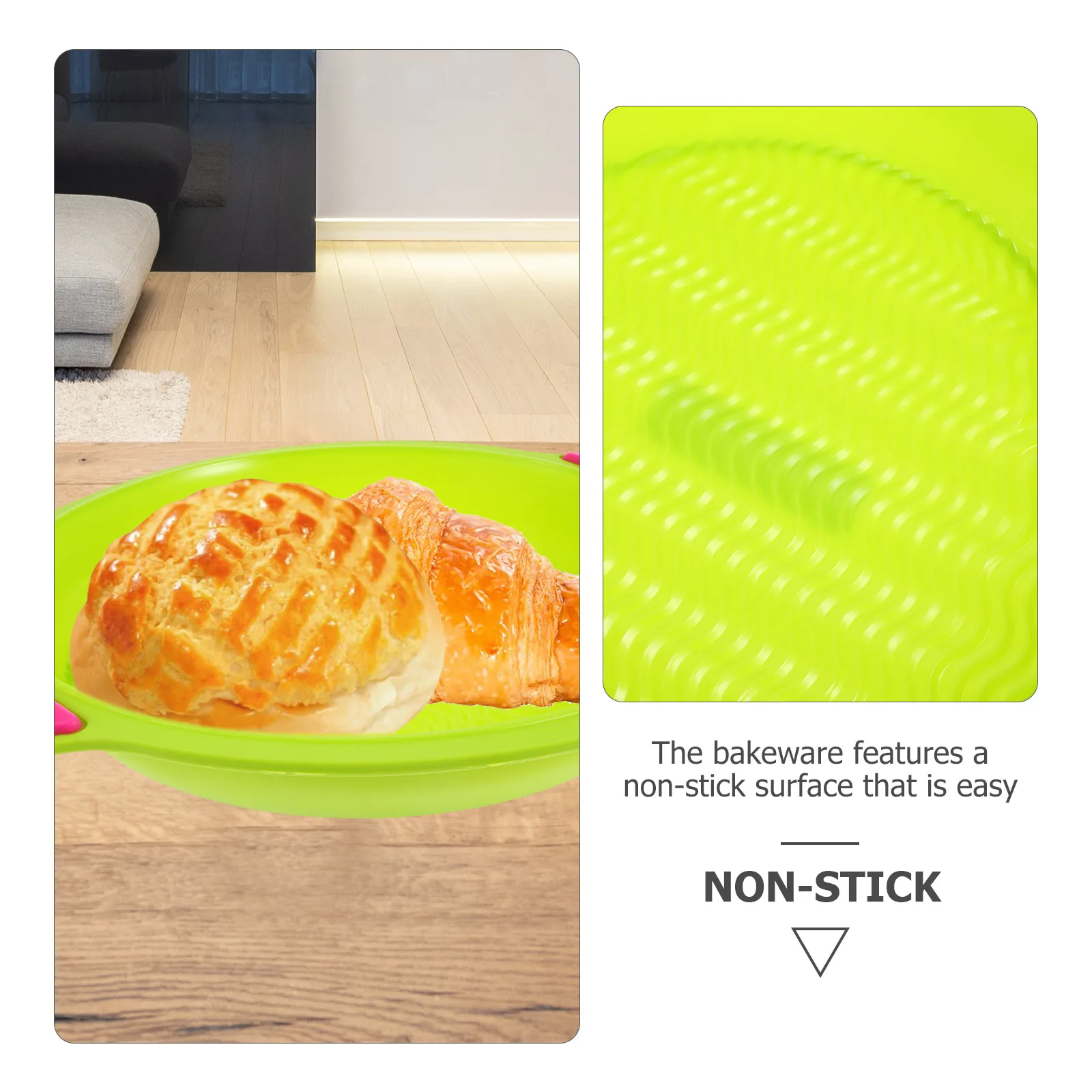 

Silicone 9 Inches Cake Pan Non Stick Baking Tray Oven Mold Household Bakeware Great for Cake and Bread