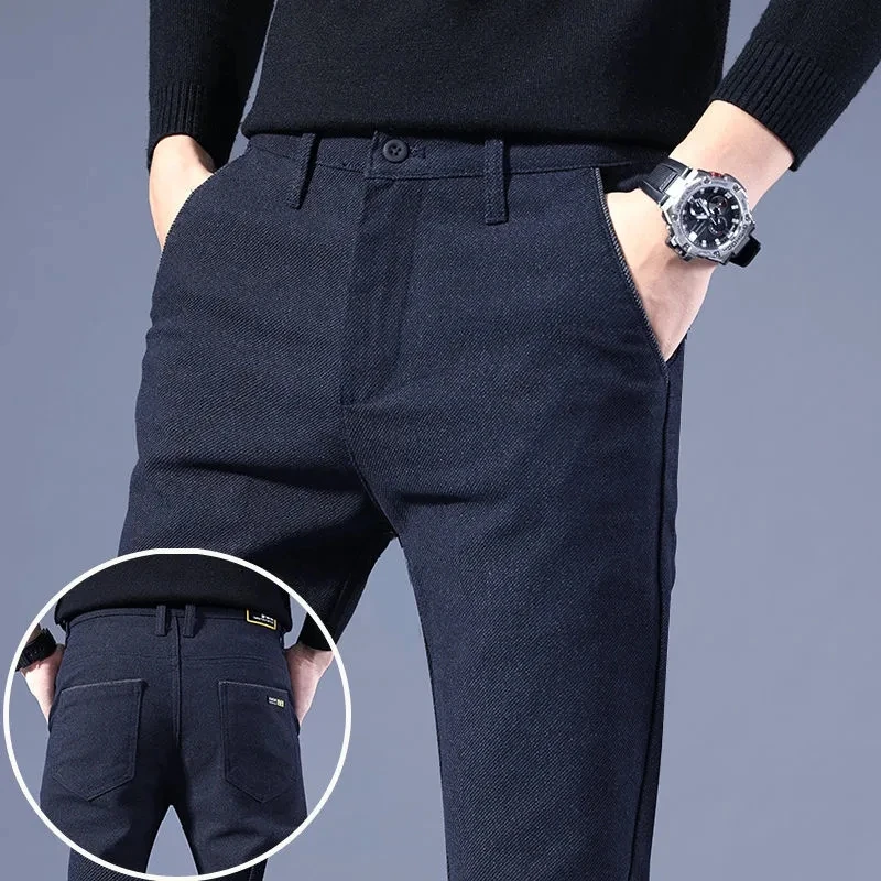 Lente Herfst Mannen Koreaanse Pak Broek Business Kantoor Streetwear Mode Mannelijke Kleding Elastische Losse Casual Rechte Broek 38