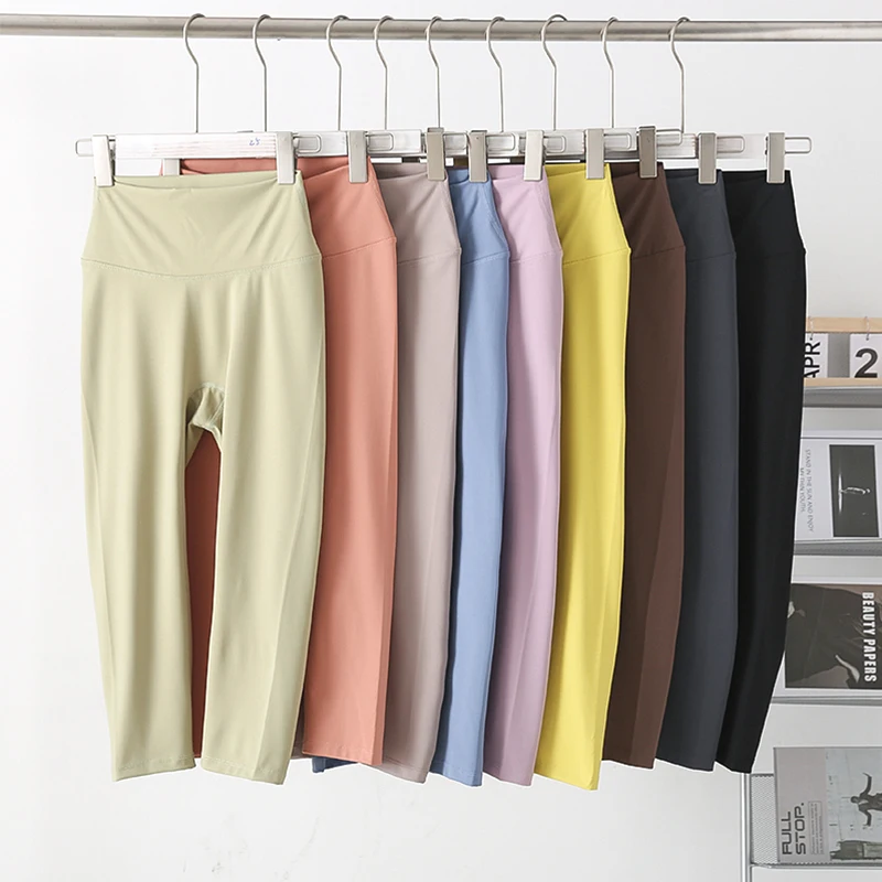 

LL Home High Waist Yoga Pants Women's Fitn Sports orts Thin Qui Dry Base Layer Pants Summer Seven-Quarter Length