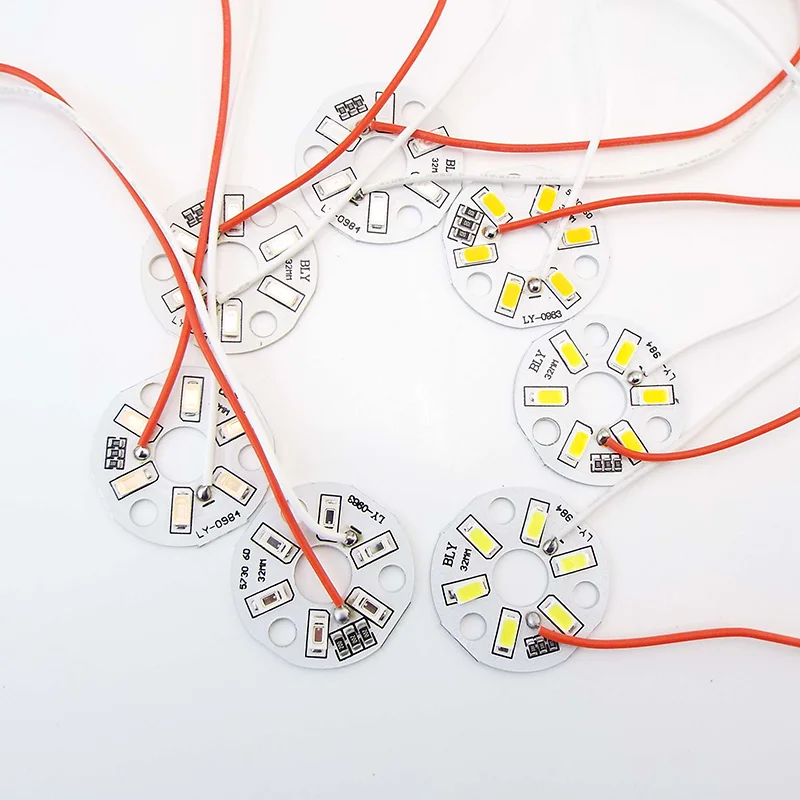 DC 5V USB 5730SMD LED Chip Beads Surface Dimmable Bulb Transformation LED Light Source Dia 32MM 3W Light Single Color