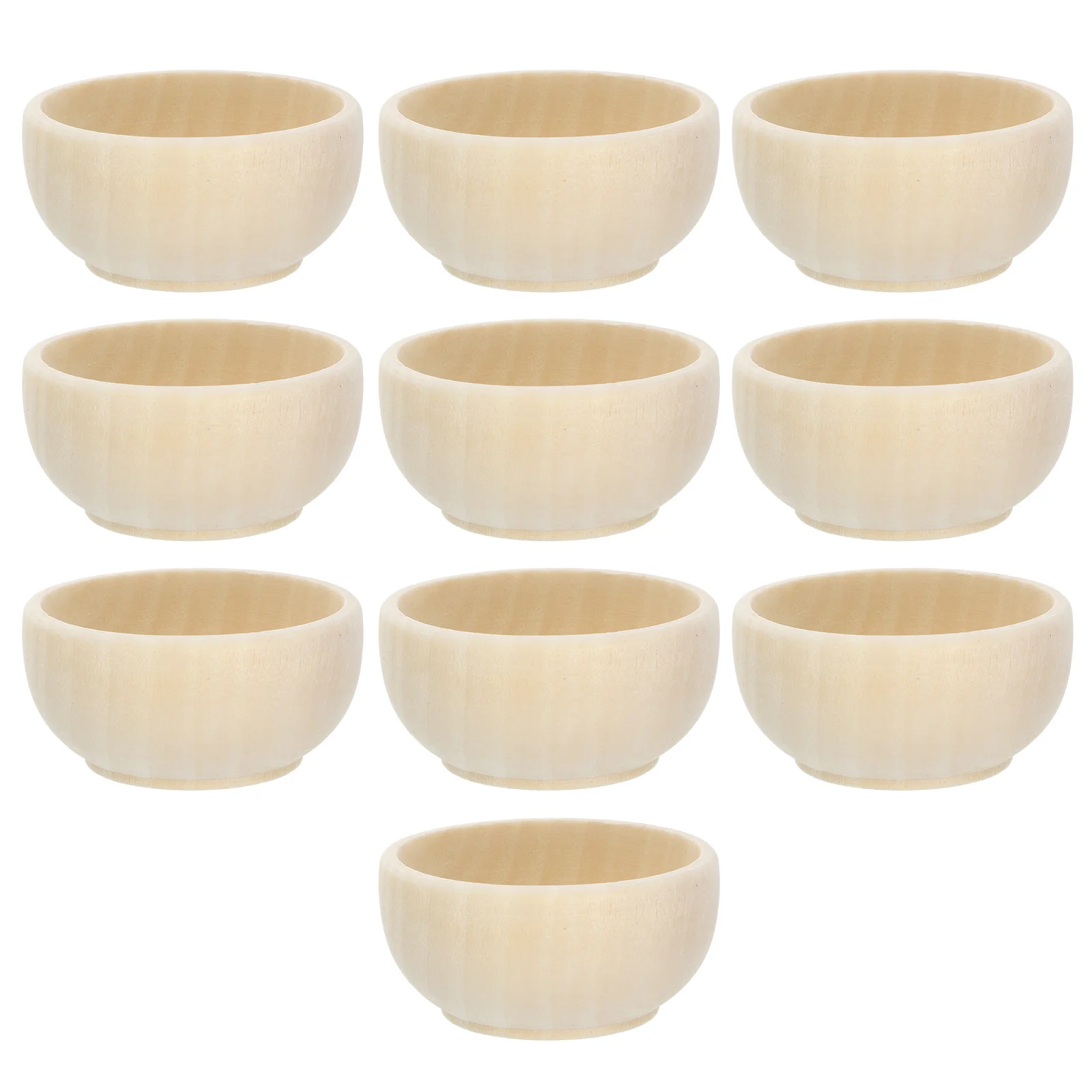 

10Pcs Unpainted Wood Bowls DIY Mini Wooden Craft Bowls for Painting Drawing Wedding Party Decor DIY Wooden Cutlery