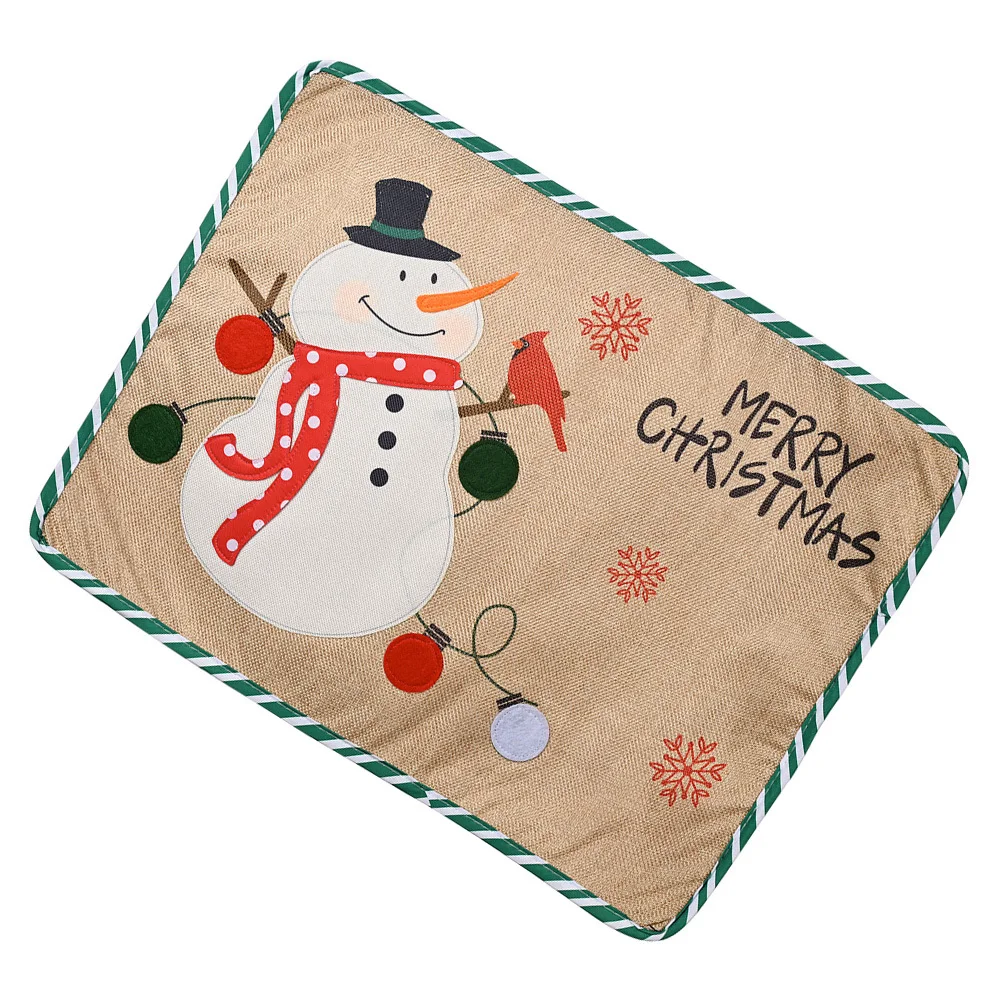 

Creative Placemats Washable Cloth Christmas Place Mat for Tabletop Protection Decorative Dinner Table Mat Holiday Party
