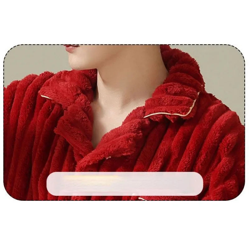 2023 New Coral Velvet Couple Pajamas Newlywed Women Men Autumn Winter Loungewear Plush Red Wedding Plush Thickening Set Homewear