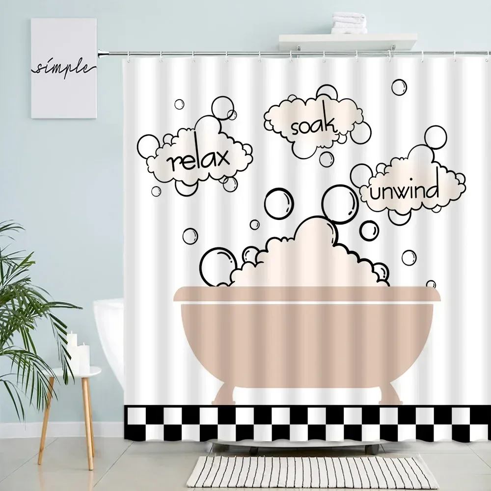 Cartoon Cat Dog Shower Curtain Set Cute Animals Love Heart Bone Creative Bath Curtains Fabric Children Bathroom Decor With Hooks