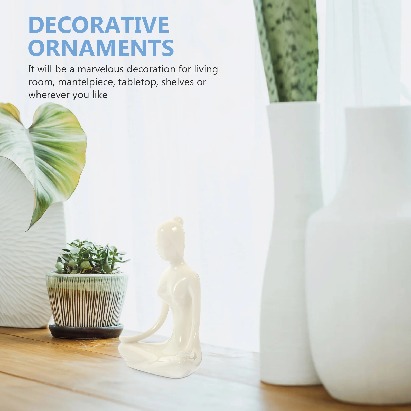 

Elegant Yoga Figure Ceramic Ornament Abstract Character Decor Desktop Home Office Yoga Statue Desktop Ceramic Craft