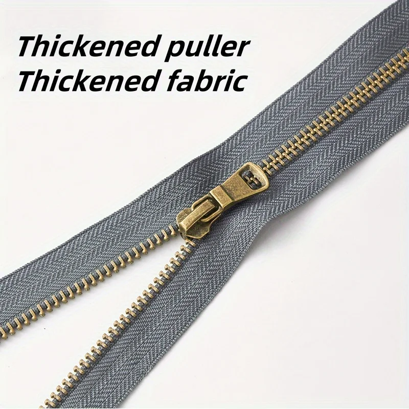 3pcs 5# metal zipper, antique bronze teeth, Y-shaped clothing, single opening tail, suitable for jackets, down jackets, etc