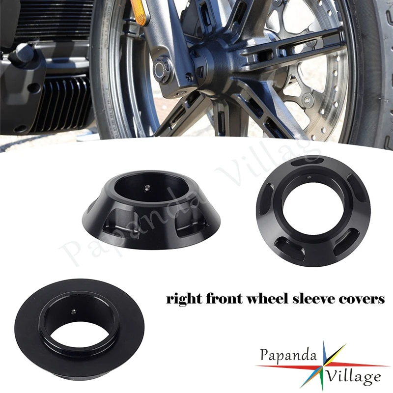 Aluminium Black Motorcycle Accessories Wheel sleeve Bushing Front Right Front Axle Cover For Harley Nightster 975 RH975 22-23