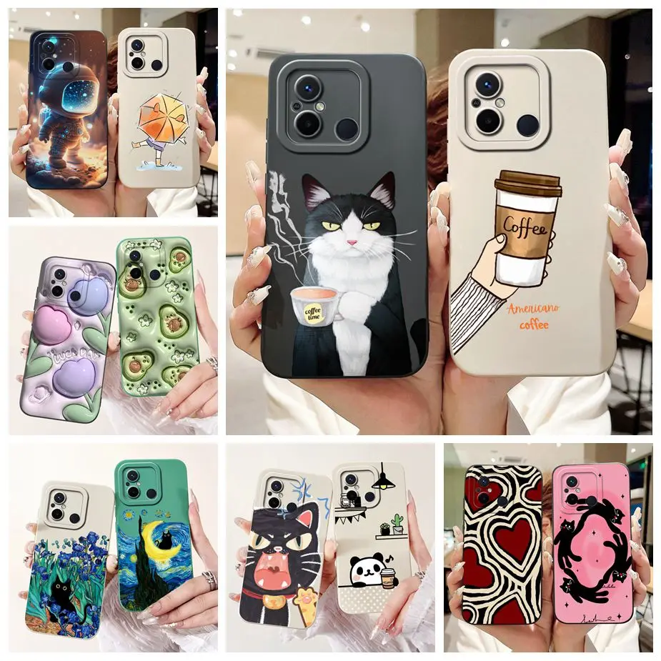 For Xiaomi Redmi 12C Case Stylish Candy Painted Cover Soft Silicone Phone Cases For Xiaomi Redmi 12C 12 C Redmi12C Fundas Bumper