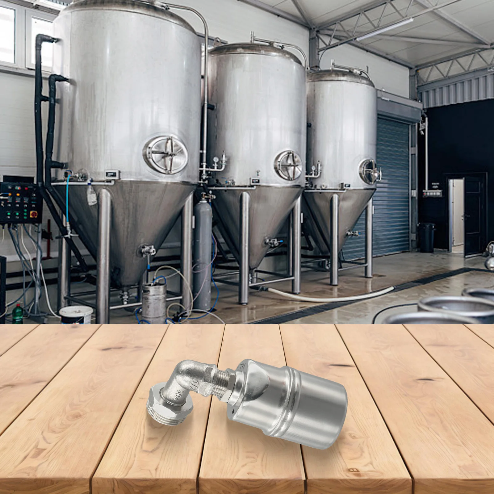 Automatic Watering System Float Valve 304 Stainless Steel Built-in Filter Pressure Range 10-150 Psi For Chickens