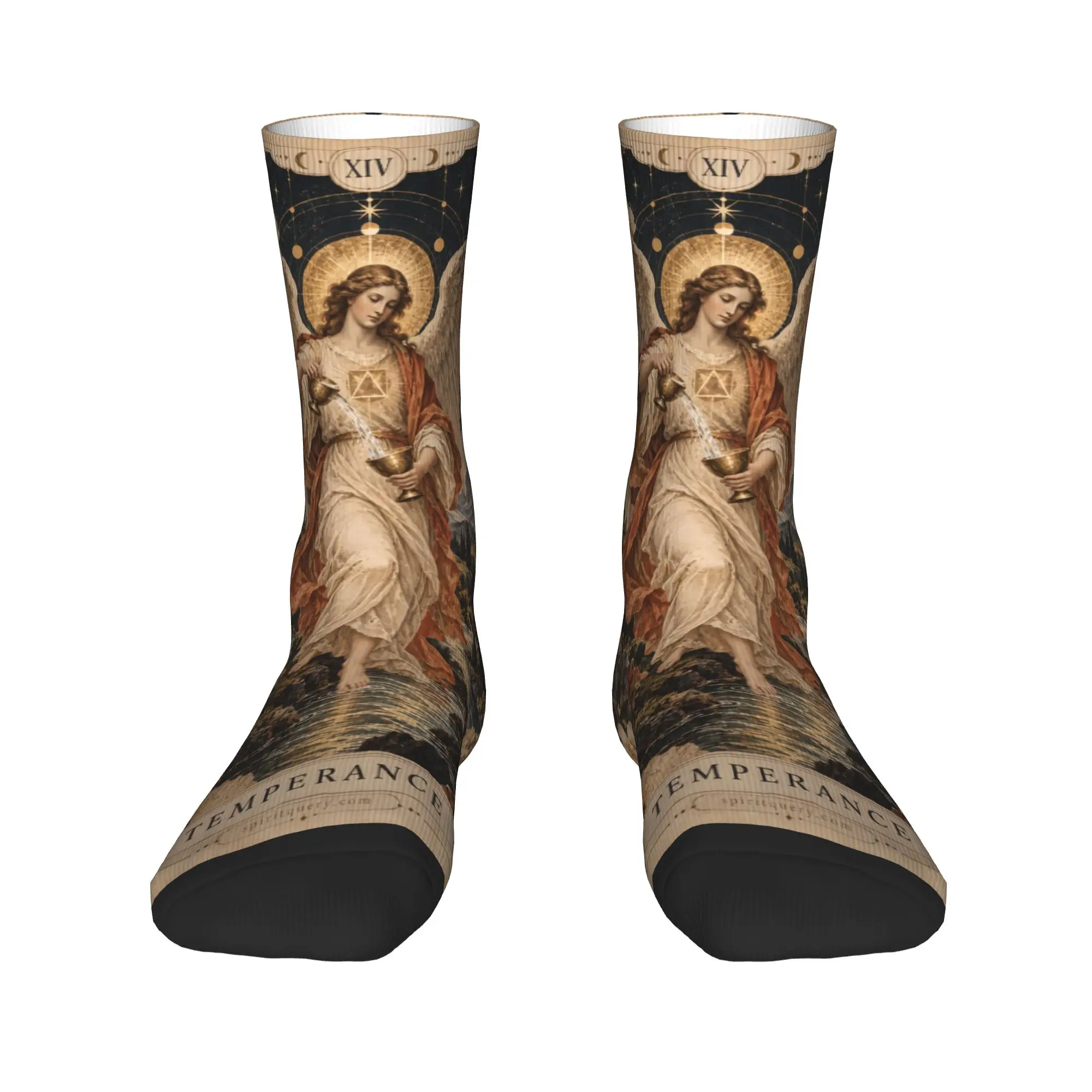Tarot Card Temperance Socks  Printed Stockings Non-Slip Couple Socks Medium Soft Winter Leisure Running Sports Socks