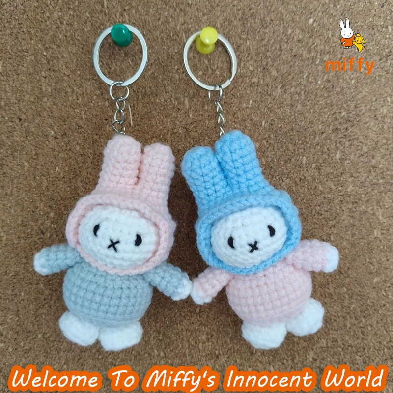 

Kawaii Miffy плюшевая кукла мультфильм ручная работа крючком серия пушистая мягкая игрушка креативный брелок аксессуары в стиле аниме идеальный подарок для девочки
