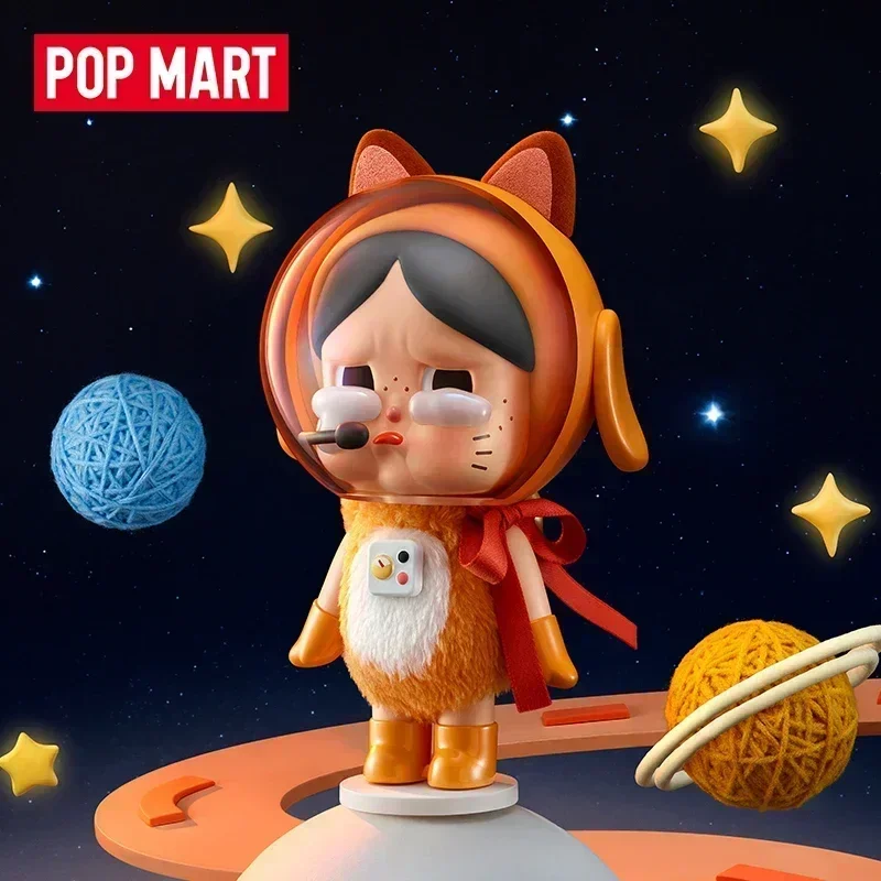 

POP MART Crybaby Space Cat Orange Series Blind Box - Загадочная фигурка-сюрприз, милая модель-игрушка для подарков на день рождения